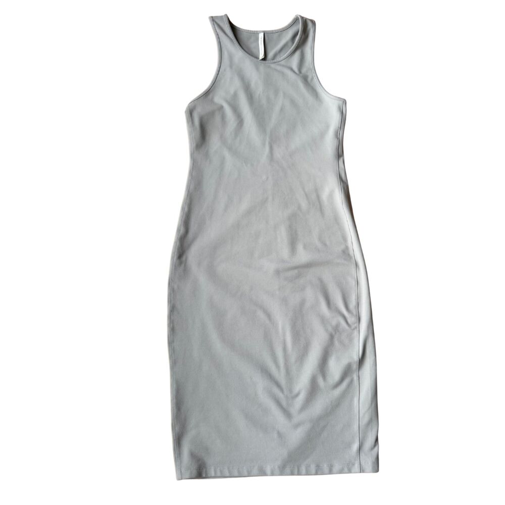 Aritzia Babaton Greige Tan/Gray Ariane Bodycon Racerback Tank Midi Dress Size M